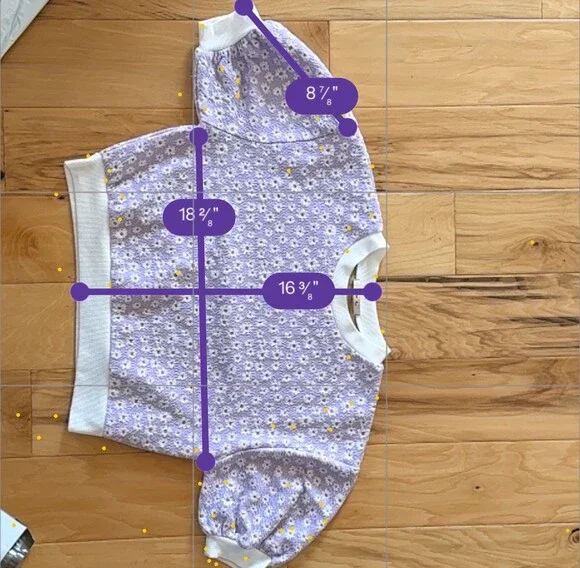 ems excite Cropped Pullover Sweatshirt Top Womens One Size Purple Daisy - Picture 6 of 6